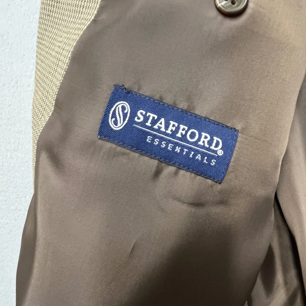 Stafford Essentials Men's Classic‎ Fit Houndstooth Blazer Jacket Size 42s